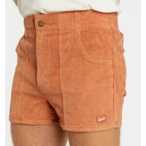Hammies Mens Corduroy Shorts in Rust ORange Size 30